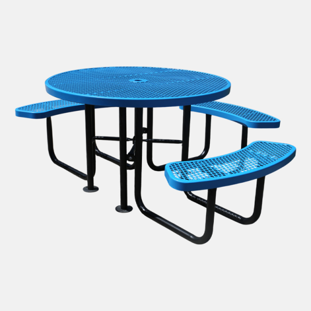 Blue Round ADA Picnic Table - Wheelchair Accessible - yalau
