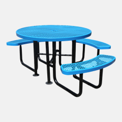 Blue Round ADA Picnic Table - Wheelchair Accessible - yalau