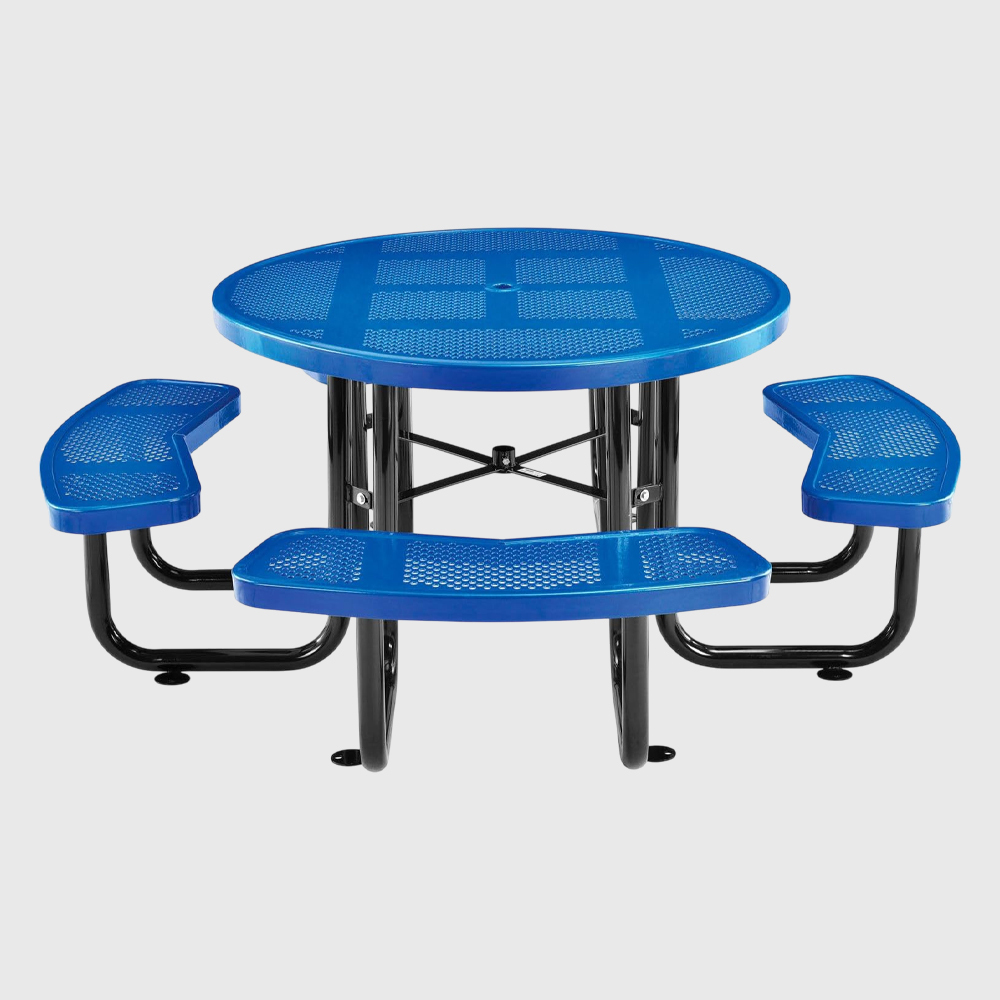 46 Inch Picnic Table - Round Blue Commercial Street Furniture