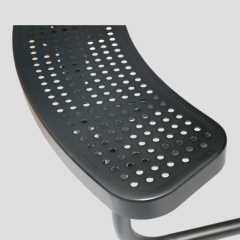 46-Inch Black Metal Picnic Table - Heavy-Duty Commercial Grade Outdoor