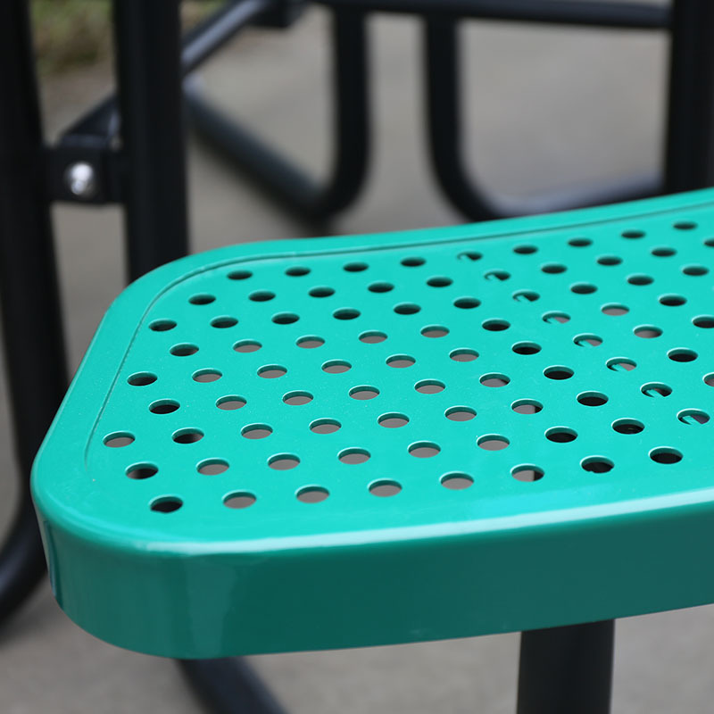 Perforated Metal Picnic Table - Thermoplastic Outdoor Table for Parks