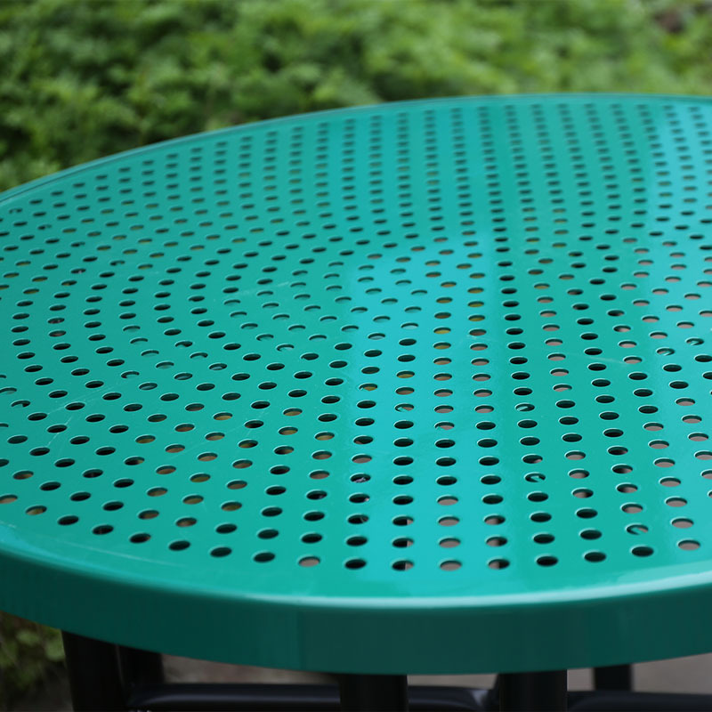 Perforated Metal Picnic Table - Thermoplastic Outdoor Table for Parks