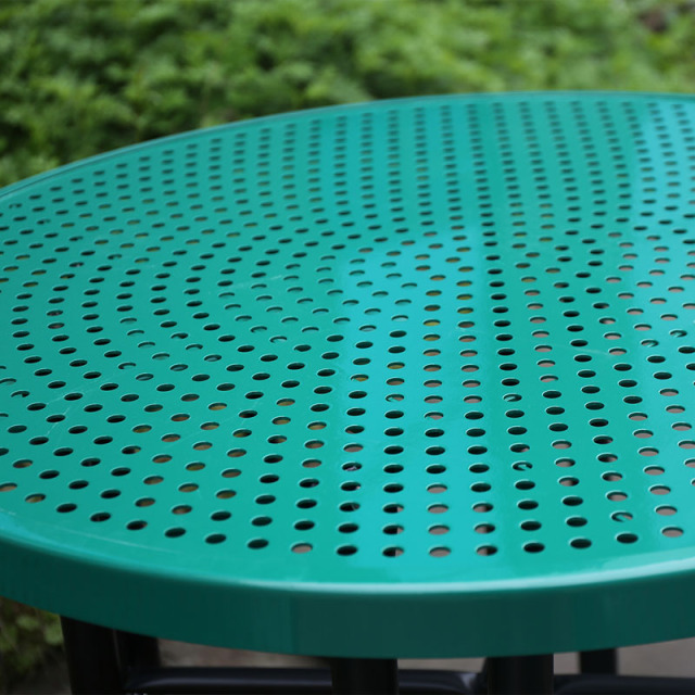 Perforated Metal Picnic Table - Thermoplastic Outdoor Table for Parks