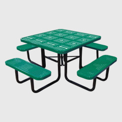 Green 46-Inch 1200 lb Capacity Perforated Steel Picnic Table - Arlau