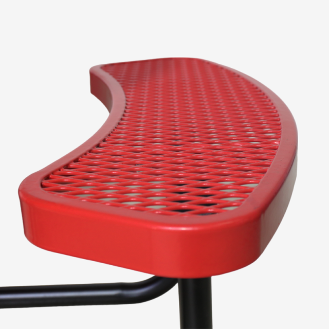 46 Inch Round Red Picnic Table - 8 Seat Thermoplastic Outdoor Table