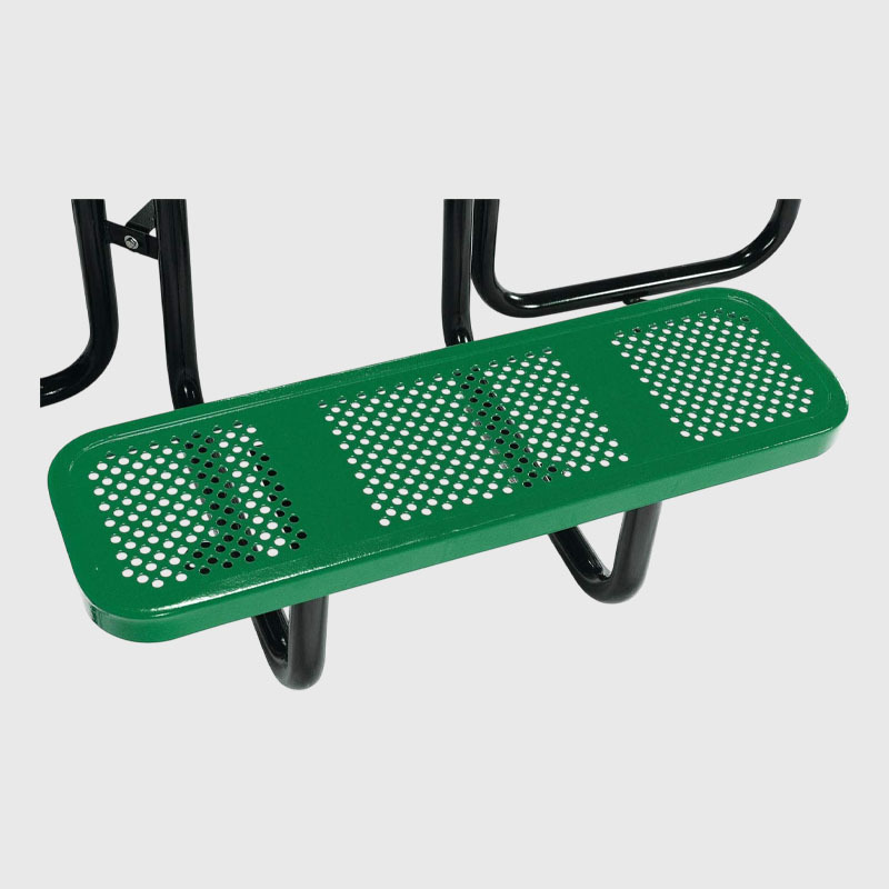 Green 46-Inch 1200 lb Capacity Perforated Steel Picnic Table - Arlau