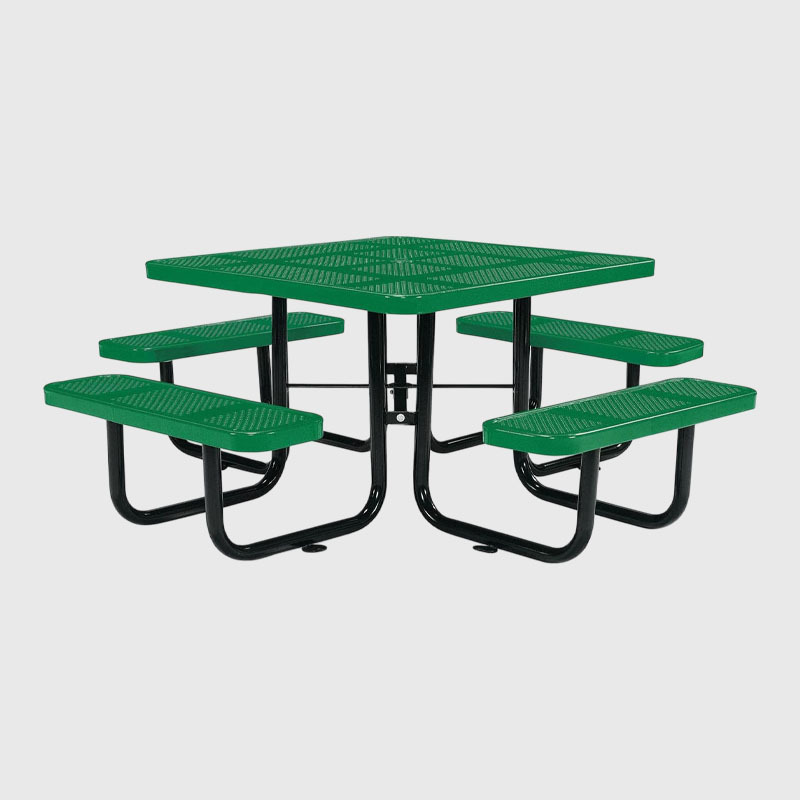 Green 46-Inch 1200 lb Capacity Perforated Steel Picnic Table - Arlau