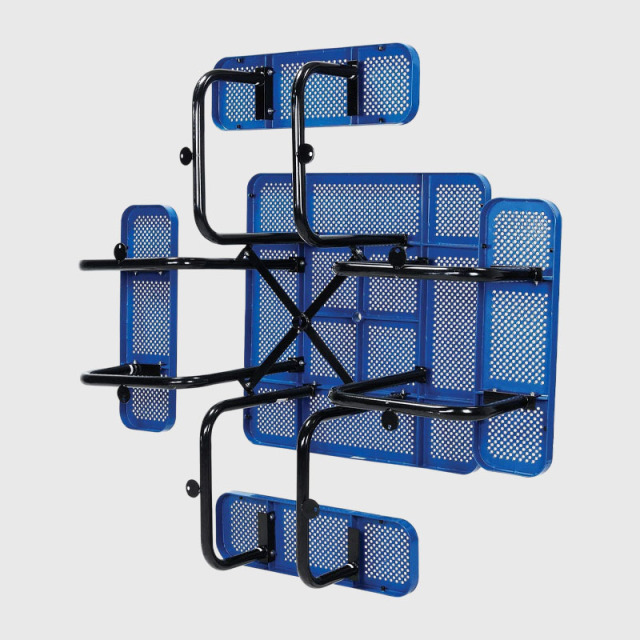 46-Inch Square Outdoor Table - Blue Commercial-Grade Picnic Table