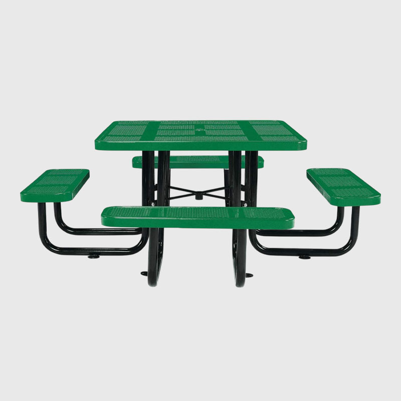 Green 46-Inch 1200 lb Capacity Perforated Steel Picnic Table - Arlau