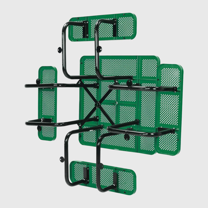 Green 46-Inch 1200 lb Capacity Perforated Steel Picnic Table - Arlau