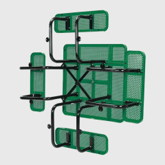 Green 46-Inch 1200 lb Capacity Perforated Steel Picnic Table - Arlau