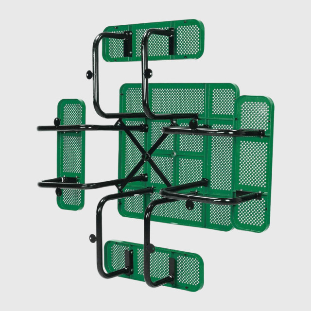 Green 46-Inch 1200 lb Capacity Perforated Steel Picnic Table - Arlau