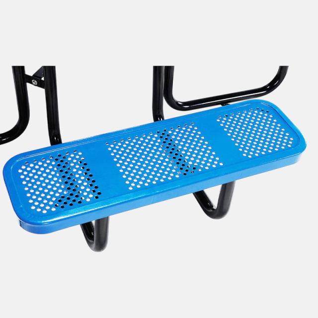 46-Inch Square Outdoor Table - Blue Commercial-Grade Picnic Table