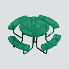 Perforated Metal Picnic Table - Thermoplastic Outdoor Table for Parks