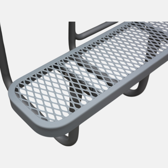 Metal Mesh Picnic Table - 46" Solid Gray Outdoor - yalau