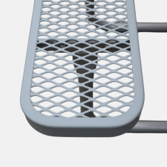 Metal Mesh Picnic Table - 46" Solid Gray Outdoor - yalau