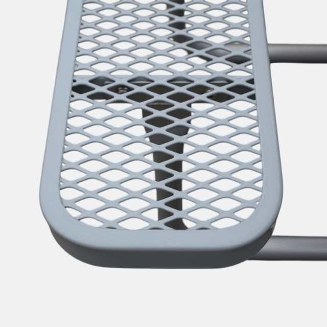 Metal Mesh Picnic Table - 46" Solid Gray Outdoor - yalau