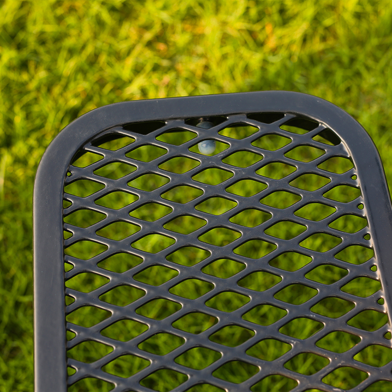 Black ADA Picnic Table Metal Mesh Outdoor Thermoplastic Coated – Arlau