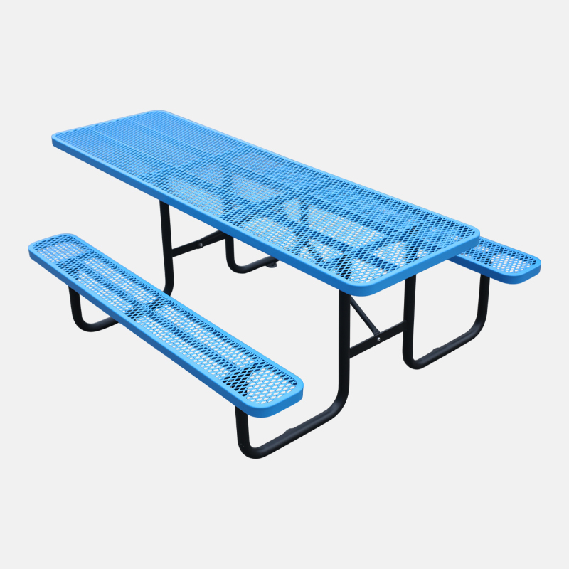 Heavy Duty ADA Picnic Table Outdoor Metal Mesh Blue Arlau