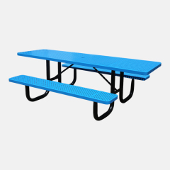 Commercial ADA Picnic Table - 8 Foot Heavy-Duty Blue Steel Design