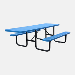 Heavy Duty ADA Picnic Table Outdoor Metal Mesh Blue Arlau