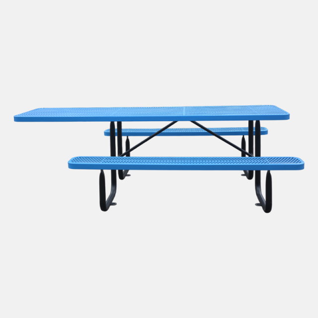 Heavy Duty ADA Picnic Table Outdoor Metal Mesh Blue Arlau