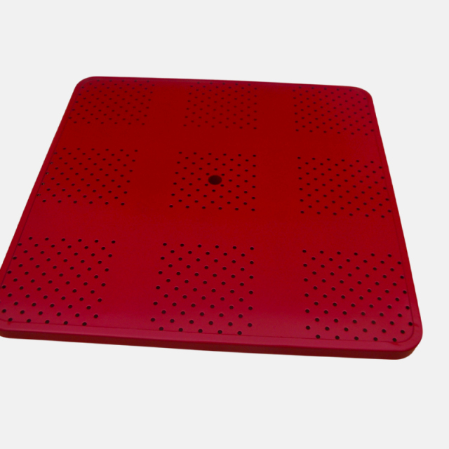 Commercial Outdoor Dining Set - Red Square Metal Picnic Table