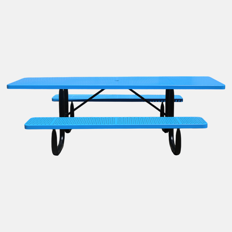 Commercial ADA Picnic Table - 8 Foot Heavy-Duty Blue Steel Design