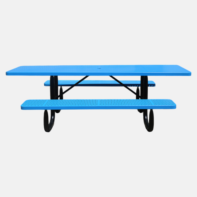 Commercial ADA Picnic Table - 8 Foot Heavy-Duty Blue Steel Design