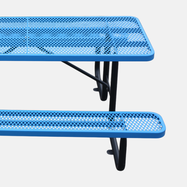 Heavy Duty ADA Picnic Table Outdoor Metal Mesh Blue Arlau