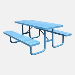 Rectangular Metal Mesh Picnic Tables Outdoor Durable Arlau