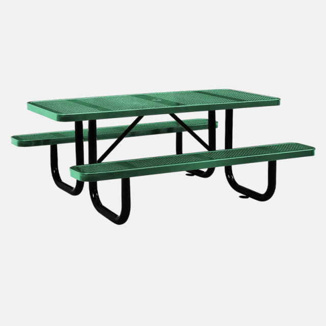 8-Foot Green Picnic Table - Double-Sided Heavy Duty Commercial Grade
