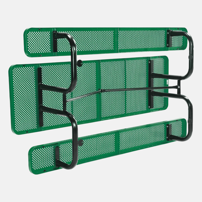 8-Foot Green Picnic Table - Double-Sided Heavy Duty Commercial Grade
