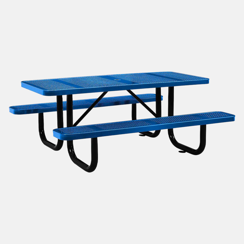8ft Thermoplastic Picnic Table - Blue Commercial Park Furniture