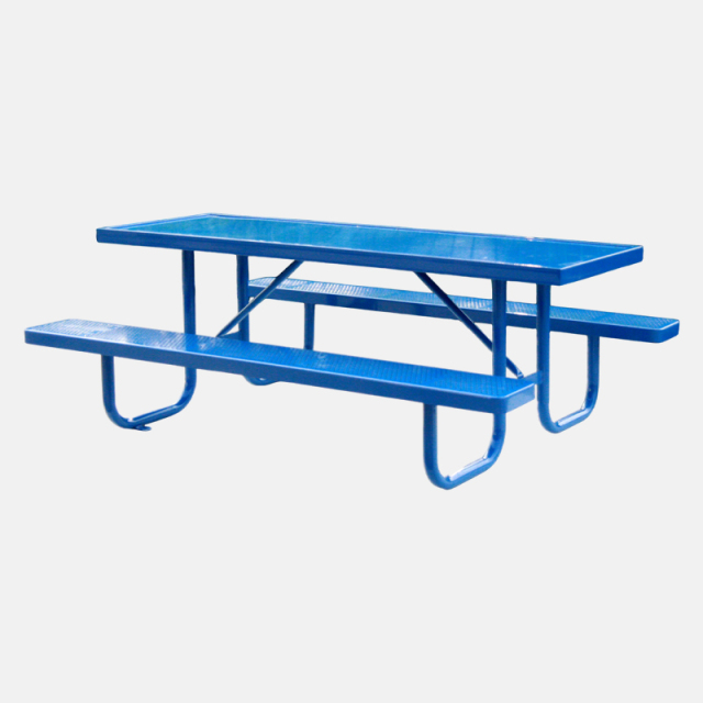 Thermoplastic Picnic Table - Metal Mesh Outdoor Bench