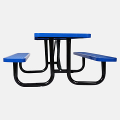 8ft Thermoplastic Picnic Table - Blue Commercial Park Furniture