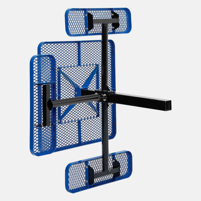 Blue Heavy-Duty Metal Mesh Picnic Table with Benches - Arlau