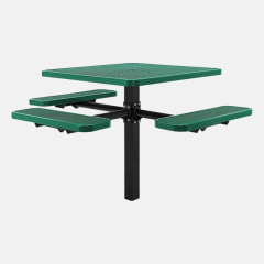 Green 46-Inch ADA Square In-Ground Picnic Table - Arlau