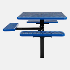 Blue Heavy-Duty Metal Mesh Picnic Table with Benches - Arlau