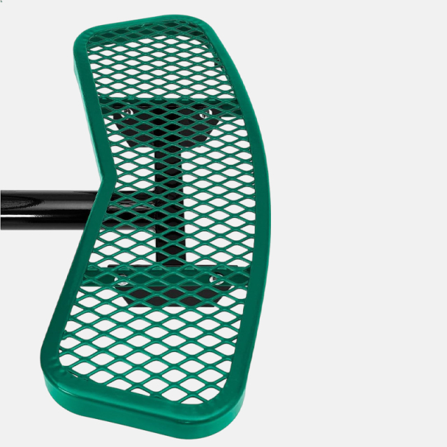 46-Inch Round Green ADA Quick-Ship Picnic Table - Arlau