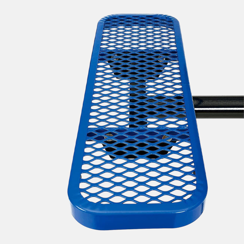 Blue Heavy-Duty Metal Mesh Picnic Table with Benches - Arlau