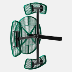 46-Inch Round Green ADA Quick-Ship Picnic Table - Arlau