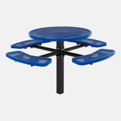 Vandal-Resistant Picnic Table - 46" Blue Plastisol Coated - yalau