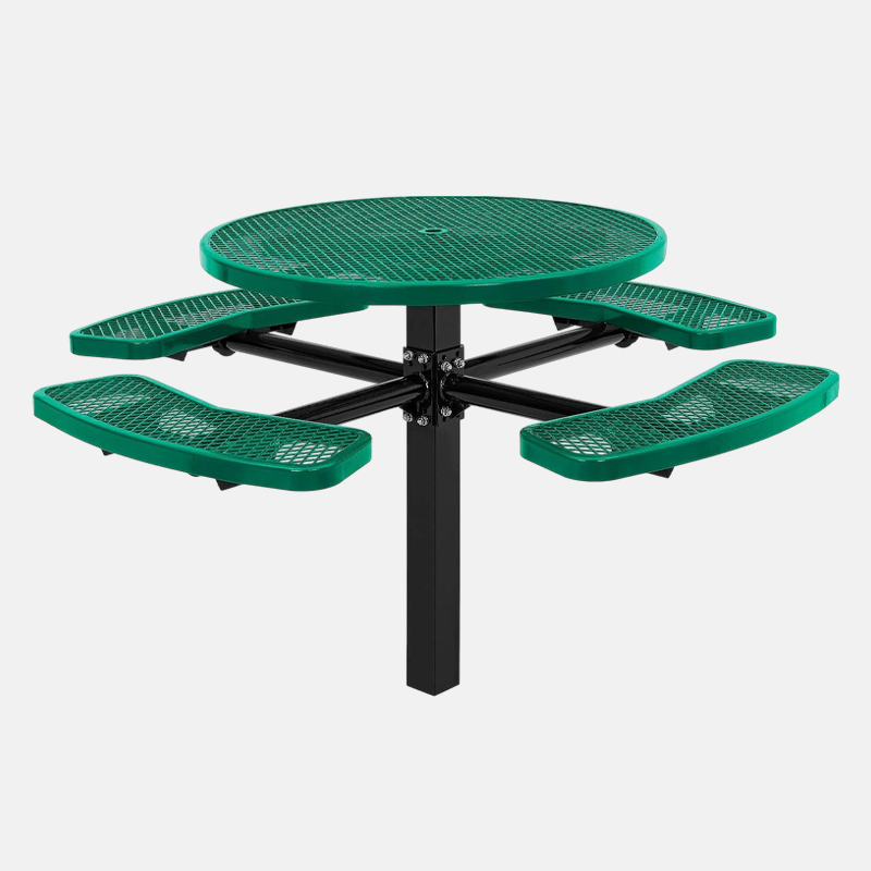 46-Inch Green ADA-Compliant Vandal-Resistant Picnic Table - Arlau