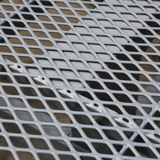 46-Inch Round Gray Commercial Picnic Table with Thermoplastic Coating