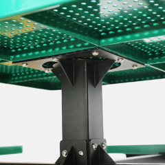 Square Perforated Steel Picnic Table - Heavy-Duty Commercial Seating
