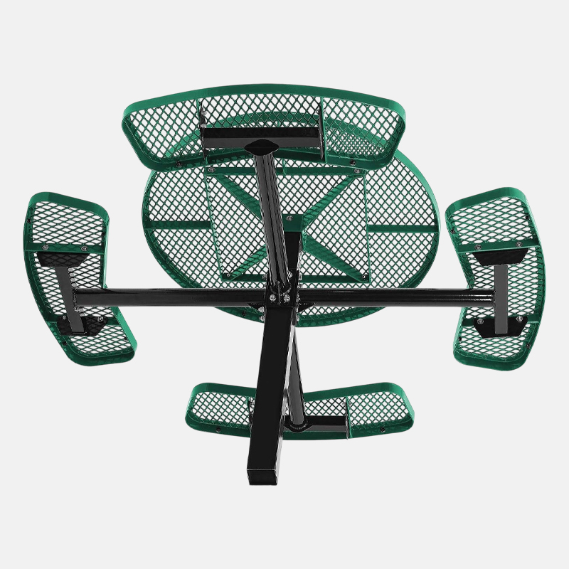 46-Inch Green ADA-Compliant Vandal-Resistant Picnic Table - Arlau