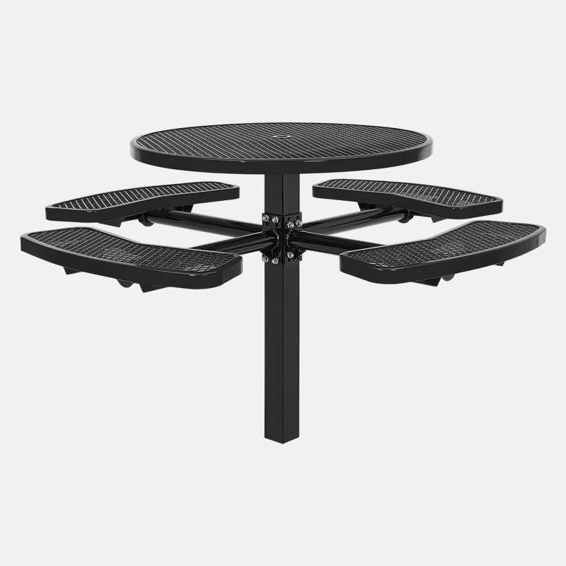 Black Picnic Table - 46" Round 1000lb Capacity - yalau