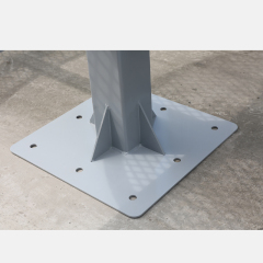 46-Inch Round Gray Commercial Picnic Table with Thermoplastic Coating