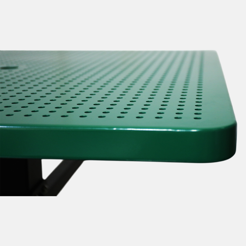 Square Perforated Steel Picnic Table - Heavy-Duty Commercial Seating